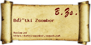 Bátki Zsombor névjegykártya