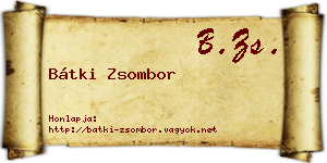 Bátki Zsombor névjegykártya